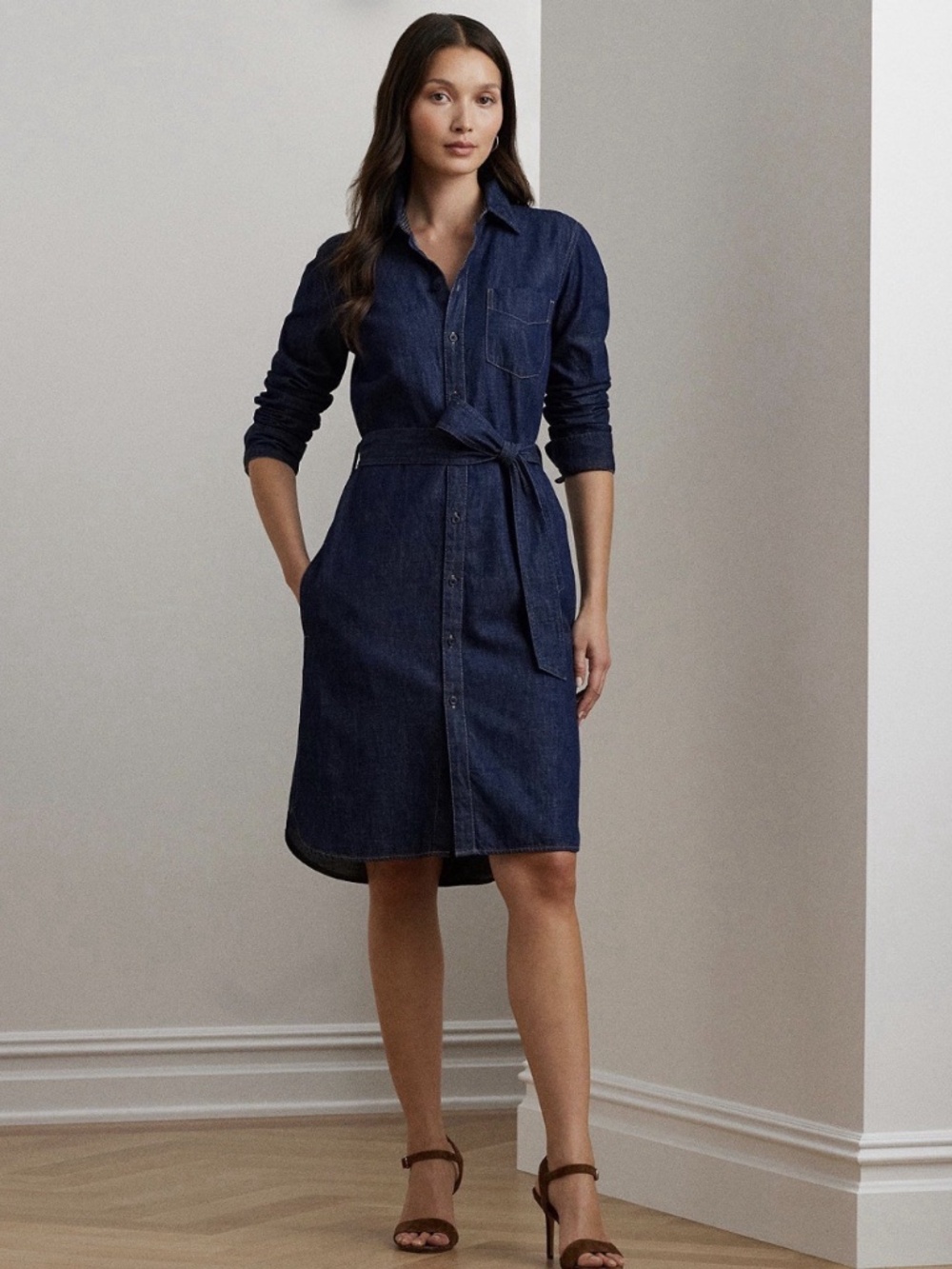 Lauren Ralph Lauren Belted Denim Shirtdress
